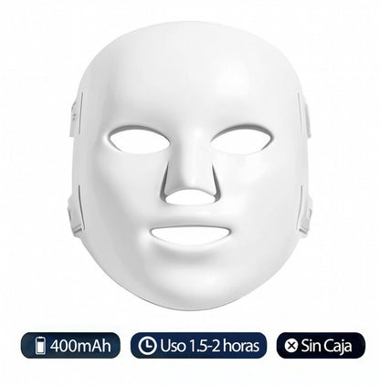Máscara facial LED recargable de 7 colores